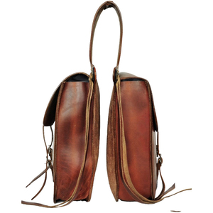 Sacoche de selle en cuir pour cheval avec quincaillerie en laiton et sangles réglables - Product Image 2