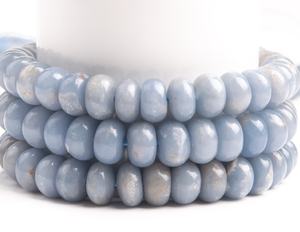 Cuentas sueltas de angelita azul natural en forma de rondel para la fabricación de joyas, pulseras, collares y manualidades. - Product Image 1