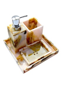 Handmade Collection Resin Classic Five-Piece Bathroom Set Soap Dispenser <b>Toothbrush</b> <b>Holder</b> Tray Easy Cleaning Durable - Product Image 2