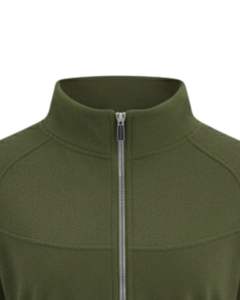 Veste en molleton zippée courte pour femme, vert olive, style décontracté, sweat-shirt court à manches longues, léger, logo personnalisé, fournisseur OEM - Product Image 5