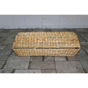 High Quality Set 4 Rectangular Bamboo <b>Storage</b> Tray Handwoven Water Hyacinth Eco-Friendly Bathroom Home Office Document Sorting - Product Image 6