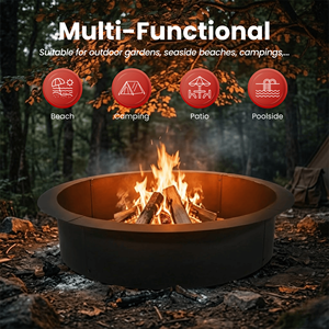 Anillo de Acero Redondo para Fogata, Inserto para Fogata al Aire Libre, para Leña, para Jardín o Patio Trasero, FR001 - Product Image 5