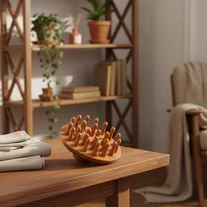 Peigne de massage rond en bois, peigne écologique à dents larges, peigne antistatique multi-usages pour hommes et femmes, cadeaux, vente en gros - Product Image 6