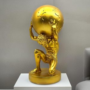 Estatua del Dios Griego Atlas de 11 Pulgadas, Figura Coleccionable de Resina Hecha a Mano en Color Dorado, Decoración Art Deco para el Hogar, Sala de Estar - Product Image 1