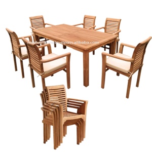 Lightweight Modern Waterproof Indonesia Teak Wood Patio <b>Garden</b> <b>Chair</b> Durable Outdoor Dining Furniture for Park Courtyard Hotel - Product Image 6