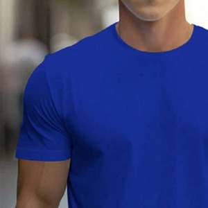 T-shirt unisexe de haute qualité 100 % coton 2025 avec logo personnalisé imprimé, col rond uni en tissu tricoté, logo unisexe - Product Image 2