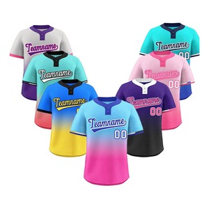 เสื้อเบสบอลแขนสั้นลายทางสำหรับผู้ชาย ดีไซน์ระบายอากาศได้ดี เหมาะสำหรับเยาวชน เล่นซอฟต์บอลกลางแจ้ง เสื้อพิมพ์ลายแบบซับลิเมชั่น - Product Image 6