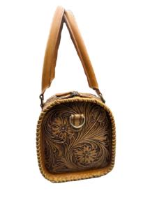 Bolso Speedy de Cuero Genuino Hecho a Mano con Cierre de Cremallera, Bolso de Mano de Lujo con Estampado Animal Estilo Boho Occidental - Product Image 2