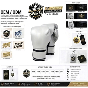 Gants de boxe professionnels en cuir personnalisés, à doigts entiers, antidérapants, design unique, respirants et légers - Product Image 6