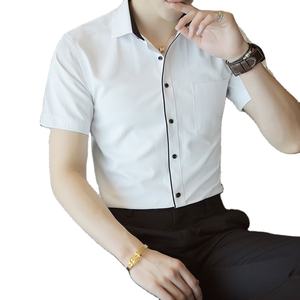 Camisas de Vestir Formales de Negocios de Manga Corta Personalizadas 100% Algodón para Hombre, Camisas de Algodón Sólido Cómodas de Corte Ajustado - Product Image 5