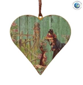 Adorno Colgante de Corazón de Metal Hecho a Mano de Linea Exports Inc, Decoración Navideña con Estampado Floral Vintage para Árbol de Navidad - Product Image 5