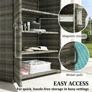 Armadio Contenitore Grigio Misto per Esterni, Piattaforma Resistente per Uso Interno ed Esterno - Product Image 4