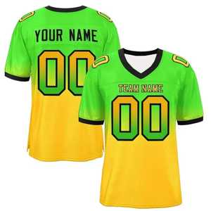 Camiseta de Fútbol Americano para Hombre, Ligera, Cuello en V, Impresión Sublimada con Nombre y Número del Equipo, Transpirable, Manga Corta, Prenda Ligera - Product Image 1