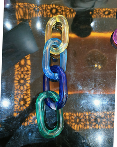 Eslabones de cadena de resina personalizables, de gran tamaño y colores claros, eslabones grandes de resina multicolor disponibles por Glowin Fashion. - Product Image 6