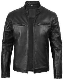 Veste de motard en cuir PU pour homme SBEA IMPEX, fermeture éclair intégrale, respirante, coupe-vent, anti-UV, écologique, streetwear décontracté, hiver - Product Image 4