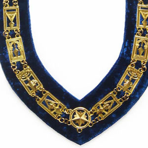 Collar Masónico Personalizado de Alta Calidad con Cadena de Metal y Fondo Rojo, Talla Adulto, Collar Masónico con Cadena de Tela - Product Image 6