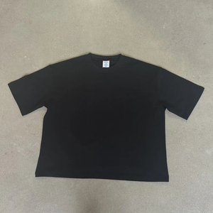 เสื้อยืดผู้ชายทรงบ็อกซี่แบบครอป ตกแต่งด้วยคริสตัล ผลิตตามสั่ง วินเทจ ผ้าถักเนื้อหนา 100% คอตตอนออร์แกนิค ทรงปกติ ผู้ผลิตเสื้อยืด OEM - Product Image 2