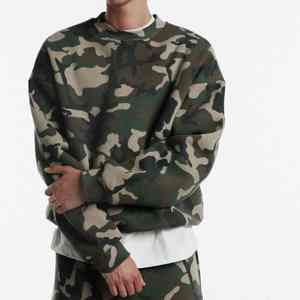 Sudadera con capucha para hombre, personalizada, de algodón, con hombros caídos, estampado integral, corte holgado, camuflaje, estilo vintage, con cremallera, en oferta - Product Image 5