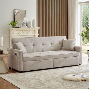 Sofá Cama Futón Moderno de Tela 3 en 1 Convertible, Cama Plegable Murphy, Sofá Reclinable Pequeño con Cama Extraíble - Product Image 1