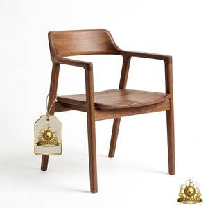 Modern Minimalist Walnut Wooden Armchair Low Back Ergonomic Accent Chair Solid Wood Dining Room Chair Wholesale Furniture - Product Image 1
