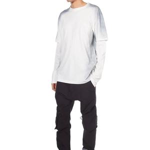 T-shirt à col rond double couche pour homme |   Conception de tissu épais |   Qualité durable |   Logo personnalisé en gros - Product Image 2