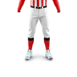 ชุดยูนิฟอร์มเบสบอล PITCHER INTERNATIONAL แบบกำหนดเอง สีแดง ดำ ขาว ลายทาง เสื้อ กางเกง หมวก พิมพ์ลายด้วยความร้อน สำหรับผู้ใหญ่ ผู้ชาย - Product Image 5