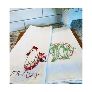 Serviette de cuisine brodée en coton, la plus vendue, 45x70 cm, 320 GSM, très absorbante, durable, lavage fréquent, certifiée ISO 9001 - Product Image 4