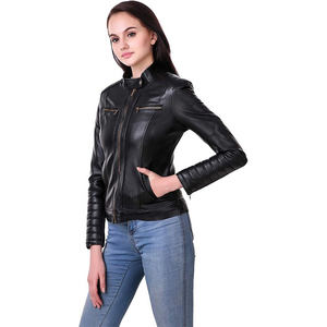 Chaqueta de Cuero de Alta Calidad para Mujer, Diseño Transpirable para Invierno, Personalizable con Bordado y Tejido de Punto - Product Image 6