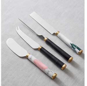 <b>Cheese</b> <b>Knife</b> <b>Set</b> Stainless Steel Blades With Plastic Handles Durable Modern Design Dishwasher Safe For Hotel Use And Cafe Use - Product Image 1