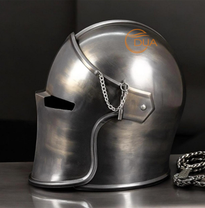 Casco de Caballero Medieval con Visera, Barbuta, de Hierro Pulido de Calibre 18, para Usar, Armadura Templaria de Cruzado para Navidad y Reenactamiento - Product Image 3