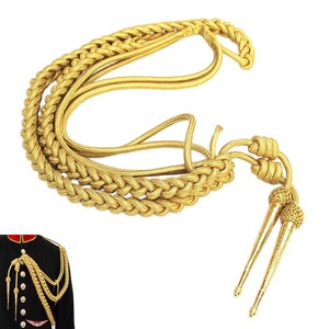 Shoulder Aiguillette Mylar Gold wire <b>cord</b> Two Brass gold plated tips - Product Image 1