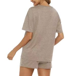 Conjunto de Ropa de Verano para Mujer, Conjunto de Dos Piezas de Manga Corta, Algodón Suave y Transpirable, Color Personalizado, 2026 - Product Image 3