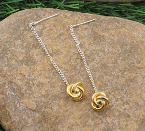 Pendientes de Cadena con Flores de Plata de Ley 925, Pendientes Largos con Borlas Plateadas, Pendientes Colgantes Florales, Joyería de Lujo para Mujer para Bodas - Product Image 4