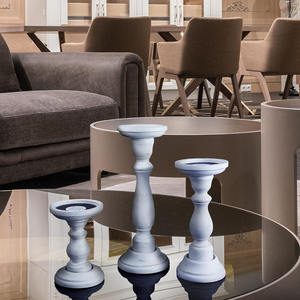 Juego de candelabros de madera de mango más vendidos, 3 soportes de madera blanca para decoración de centro de mesa de granja para decoración del hogar - Product Image 6