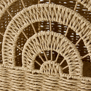 Rainbow <b>Foldable</b> Paper Rope Storage Tub Woven <b>Basket</b> Eco Friendly Organizer for Kids Room Nursery Decor Custom OEM Export - Product Image 4