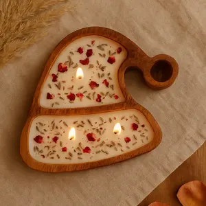 Contenedor de cera para velas con forma de gorro de cumpleaños, 14 cm de altura y 12.5 cm de longitud, pequeño tazón decorativo tallado para guardar objetos. - Product Image 4