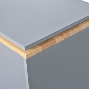 Isola da Cucina K K con Luci LED e Prese di Corrente, 2 Ripiani in Vetro Scanalato, Isola Mobile su Ruote con Tavolo Estensibile - Product Image 3