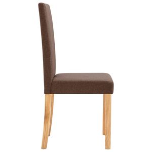 Ensemble de 4 chaises de salle à manger en tissu marron avec structure en bois de caoutchouc massif, pour la maison ou la restauration - Product Image 5