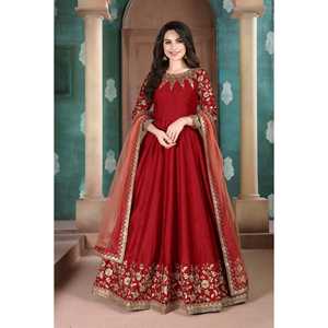 Vestido Anarkali de diseñador con parte inferior y Dupatta para fiestas de graduación - Product Image 1