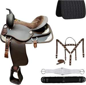Arnés de vaca sudamericano premium y silla de montar western para caballo de senderismo, grabada a mano, de cuero genuino, transpirable - Product Image 5