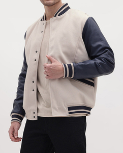 Chaqueta Bomber Unisex Estilo Universitario con Cuello Alto, Resistente al Viento y Transpirable, de Lana/Poliéster para Ropa Urbana Universitaria, Fabricada por Power Punch - Product Image 5