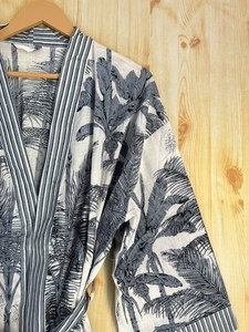 Bata Kimono de Algodón 100% Tejido con Estampado de Dibujos Animados para Mujer, Camisón de Verano Hecho a Mano, Cuello en V, Cintura Elástica, Largo Completo, Suave - Product Image 5