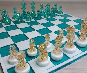 Custom Children Modern Resin <b>chess</b> Epoxy Resin <b>Chess</b> <b>Board</b> <b>Set</b> High Quality Clear Resin <b>board</b> <b>Chess</b> Pieces <b>board</b> - Product Image 1