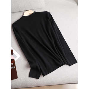 Bacis 2023 femmes col montant pull pull tricoté vêtements d'extérieur avec All-Match bas haut couleur unie nouveau pour l'automne hiver - Product Image 6