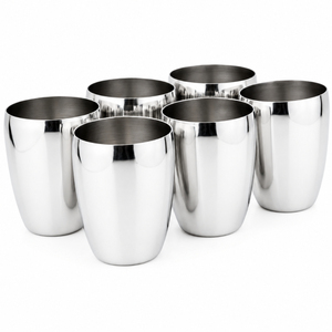 Vasos de acero inoxidable de doble pared con acabado de espejo premium, irrompibles, para el hogar, restaurantes y bebidas al aire libre. - Product Image 1