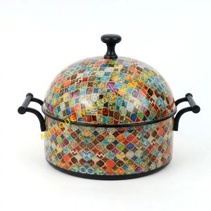 Olla Térmica de Acero Inoxidable, Duradera y Aislada, con Patrón de Mosaico Árabe Colorido, Interior Antiadherente con Revestimiento de Esmalte, para Mantener la Comida Caliente - Product Image 4