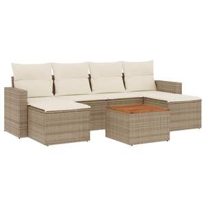 Ensemble de 7 canapés de jardin beiges et crème, meubles d'extérieur confortables - Product Image 2