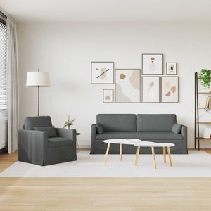 Juego de sofás para sala de estar de 2 piezas, color gris oscuro, 77,95 x 30,71 x 31,50 pulgadas, material de tela - Product Image 3