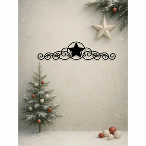 CIFbuy Stella da Parete Vintage in Metallo Nero, Decorazione Rustica Stile Fattoria Western per Natale, Halloween, Feste e TikTok - Product Image 1