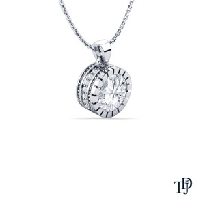 Colgante solitario de diamante cultivado en laboratorio Platinum Timeless Eternity con engaste milgrain vintage - Product Image 1